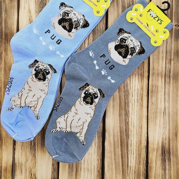 Unisex Canine Foozys Socks - Tan Pug - Picture 2 of 2